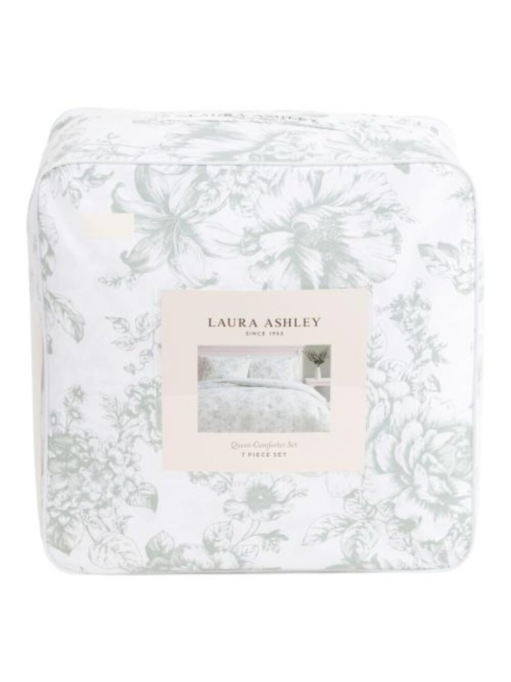 LAURA ASHLEY 7pc Rose Floral Comforter Set